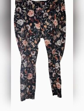 Preswick & Moore Black Floral Stretch Leggings Size 1x